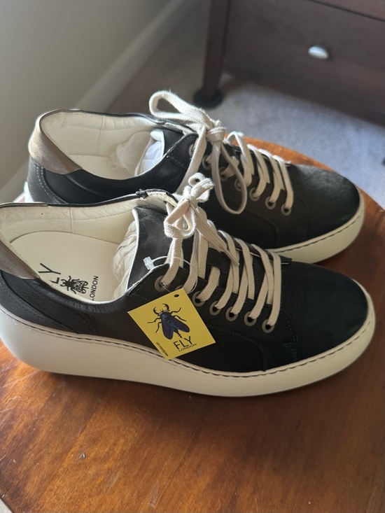 Fly London Shoes - Fly London womans Black Sneakers with White Platform